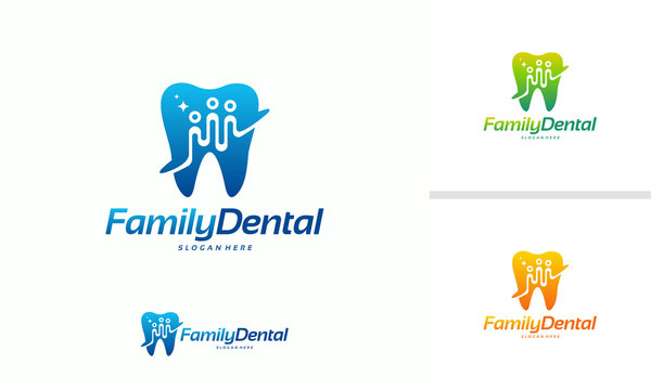 Family Dental logo template vector, Dental Group logo designs concept vector illustration