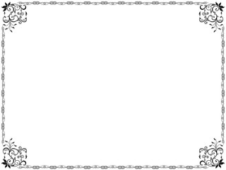 Pattern framed with swirl floral elements