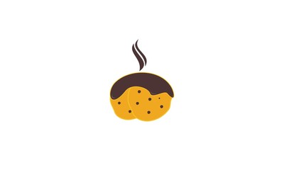 Cookies vector design logo, Biscuit logo, bake snack icon, brown bake biscuit. simple minimalist design.