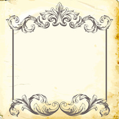 Vector baroque of vintage elements for design. 