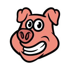 Cartoon Pig Head Illustration