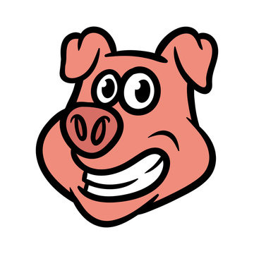 Cartoon Pig Head Illustration