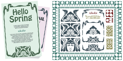 Happy holidays. Set for creating flyer, web  and invitations or greeting cards.