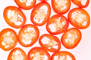  Vinegar with chili sliced isolated 