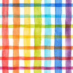 Watercolor rainbow stripes pattern
