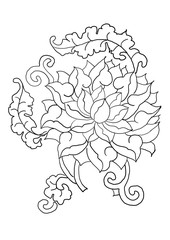 chinese pattern flower  illustration,hand drawn painting