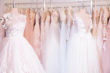 wedding dresses at the exhibition