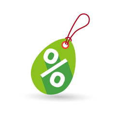 Shopping Tag Shape Of Egg Easter Sale Holiday Discounts Badge Isolated Vector Illustration