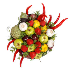 Bouquet of vegetables and fruits
