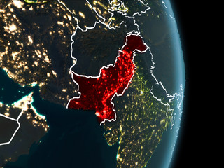 Orbit view of Pakistan at night