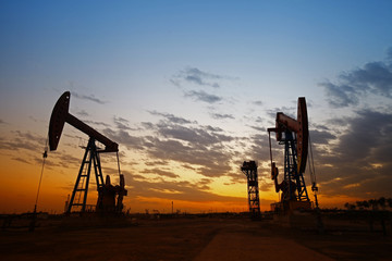 Naklejka premium Oil pump, oil industry equipment