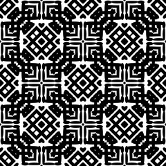 Black and White Seamless Ethnic Pattern