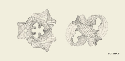Molecular grid. 3d technology style with particle. Vector illustration. Futuristic connection structure for chemistry and science.
