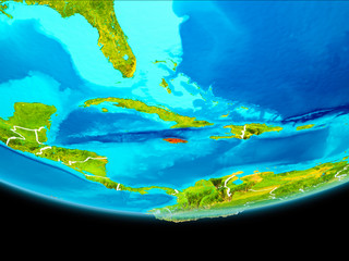 Satellite view of Jamaica