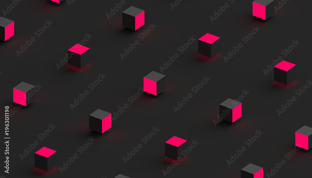 Aufkleber abstract 3d rendering of geometric shapes. computer generated minimalistic background with cubes. mo