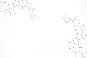 Structure molecule and communication. Dna, atom, neurons. Scientific concept for your design. Connected lines with dots. Medical, technology, chemistry, science background. illustration.