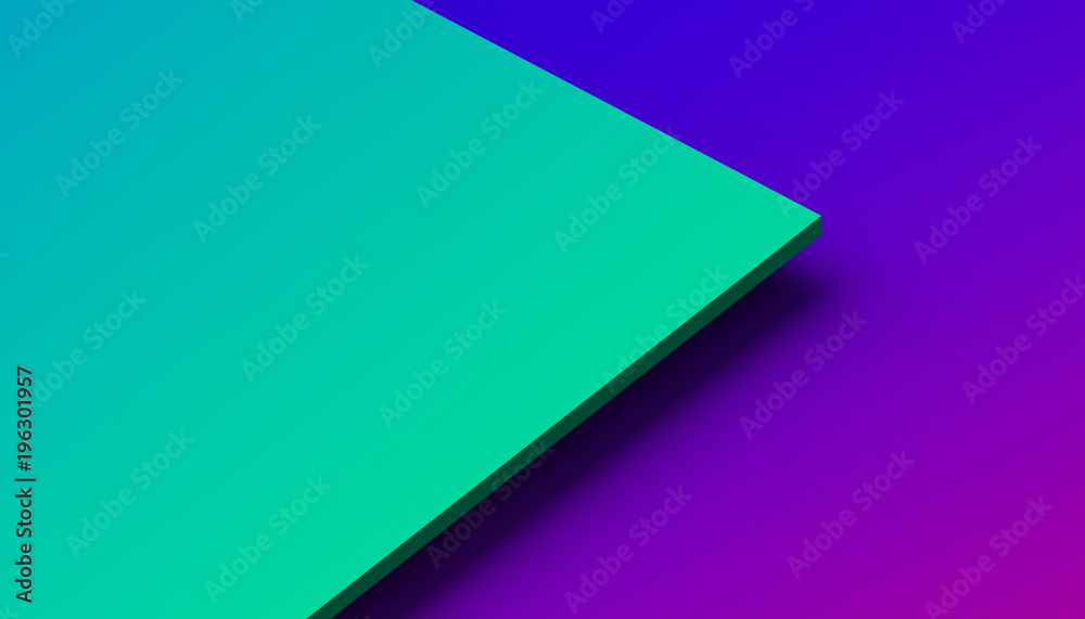 Poster abstract 3d rendering of a surface with gradient. modern geometric background. minimalistic design f