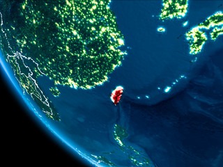 Orbit view of Taiwan at night