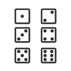 Casino Dice Line Icon On white background. Vector illustration