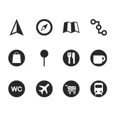 Maps icon set. Simple Set of Navigation. Vector illustration