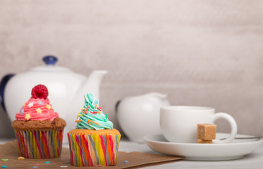 homemade cupcakes with frosting