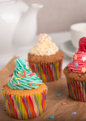 homemade cupcakes with frosting