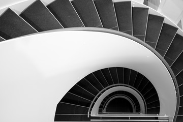Fototapeta premium spiral stairway in black and white