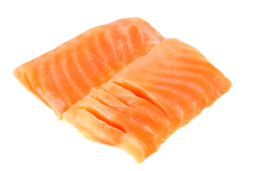Red fish. Raw salmon fillet isolate on white background