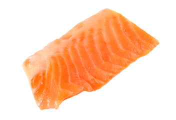 Red fish. Raw salmon fillet isolate on white background