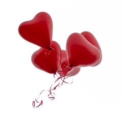 Heart balloons in a bunch  isolated