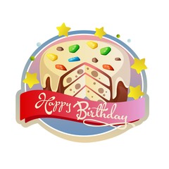 delicious birthday tart with sweet sprinkles