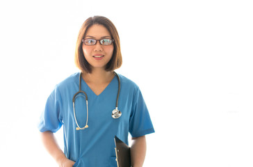 Female doctor , Female doctor with stethoscope , Medical healthcare and medicine concept.