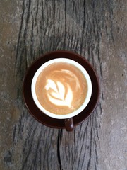 Coffee With Hot Rich Latte Art in the foam on top