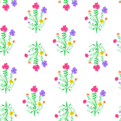 Obraz na płótnie Canvas Repeating flowered background. Loopable seamless floral pattern