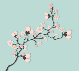 Cute cherry tree illustration