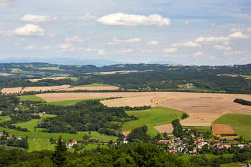 Fototapeta na wymiar view of the landscape from castle Trosky