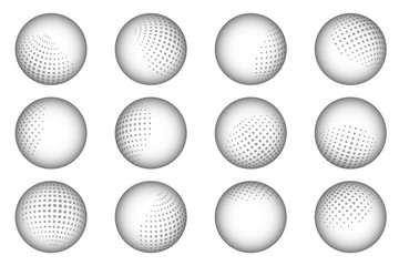 Ball sphere dot abstract dotted design element set vector illustration