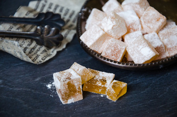 Home made orange marmelade on wooden background