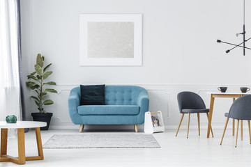 Turquoise flat interior with painting