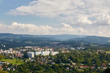 Turnov town from lookout tower Hlavatice