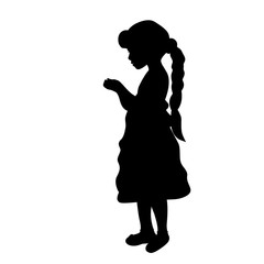 Silhouette girl holding in hands