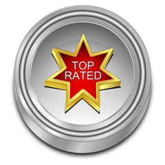 Top Rated Button - 3D illustration