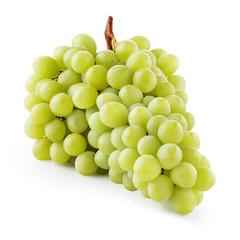 Grapes. Green grape. Grapes isolated on white. With clipping path. Full depth of field