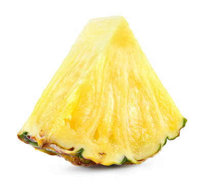 Pineapple slice. Pineapple isolated on white. Fresh pineapple.