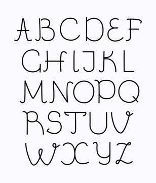 Thin line style modern font with long shadow