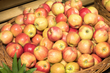 Fresh apples in supermarkets.