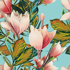 Obrazy na Szkle  Wzór magnolii.