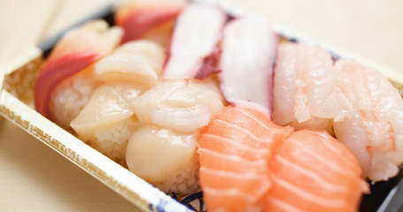 Take away sushi in pack