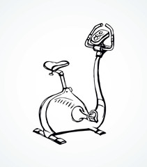 Exercise bike. Vector drawing