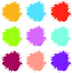Colorful splash label set